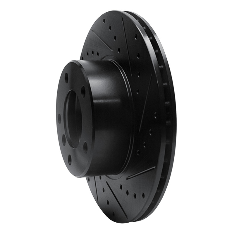 BMW 525I Brake Rotor (1) - Front Right - R1 Concepts - Drilled & Slotted - Black - `96-`03